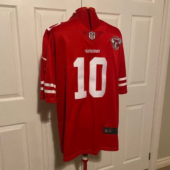 Men's Nike Jimmy Garoppolo Red San Francisco 49ers 75th Anniversary Ltd. Jersey - Picture 1 of 9